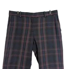 GAP ギャップ　チェック スリムクロップドパンツ　ネイビー　ボールド　06 R