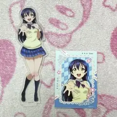 【台座無し】園田海未 アクリルスタンド カード 中国限定 ラブライブ 2点セット