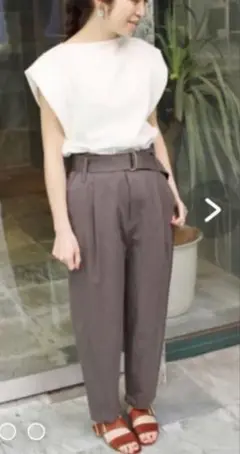 イエナ 綿麻ハイウエストパンツ