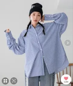 美品！　LOWRYS FARM 　ストライプシャツ　ビスチェ