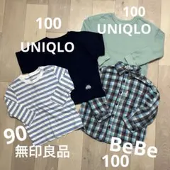 男の子まとめ売り ユニクロ 無印良品 BeBe ロンT Tシャツ チェックシャツ