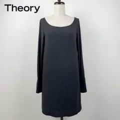 美品 Theory レーヨン 長袖ワンピース 膝丈 サイズ2 *QA647