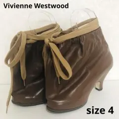 希少 新品 Vivienne Westwood 巾着 ブーツ パンプス ブラウン