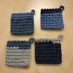 かぎ針編み　エコたわし　4個セット