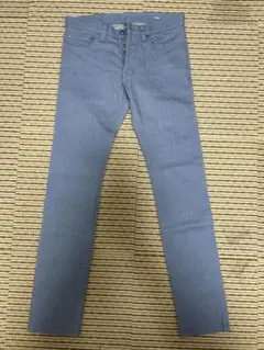 未使用lideal テーパード デニム パンツ ジーンズ 綿 ストレッチ ブルー