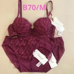 トリンプ　プレミアム　ゴールドレーベル　ブラジャー&ショーツセット　赤　B70