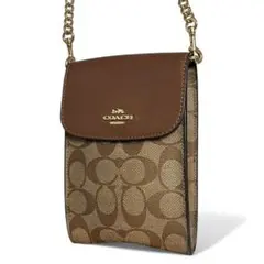 良品 COACH ショルダーバッグ PVCレザー シグネチャー チェーン