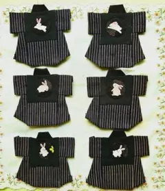 法被キルトトップ　(うさぎ)　6枚セット