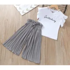 新品 上下セット セットアップ ギャザーパンツ フリルスリーブ 着心地よい