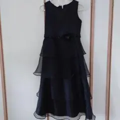 黒いティアードドレス　150　USA製