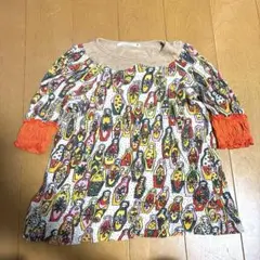 ミナペルホネン　mina perhonenマトリョーシカ柄 七分袖ワンピース