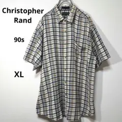 Christopher Rand シャツ 半袖 メンズ XL チェック 90s