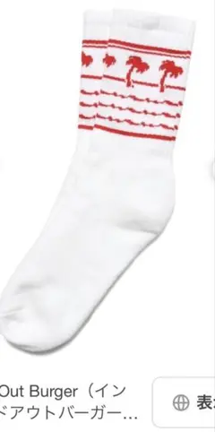 IN-N-OUT Burger ソックス ホワイト(赤)