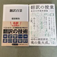 裁断本　「翻訳の授業 東京大学最終講義」「翻訳百景」の２冊セット