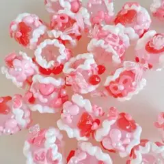 SALE◎ピンク×赤ゼリーみたいなペイントビーズ カスタムボールペン対応