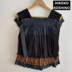 HIROKO KOSHINO ヒロコ コシノ　ボーダータフタ　トップス　ベスト