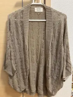 HEART MARKET ベージュ レース編み 7部丈カーディガン
