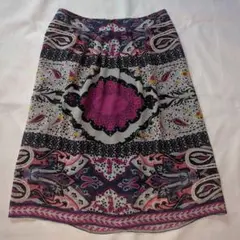 《美品》ETRO ペイズリー柄シルクシフォンスカート 40