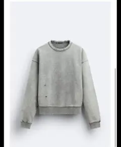 ZARA クロップド　スウェット　ダメージ
