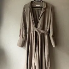 l-a-t-o ベージュ ロングシャツワンピース