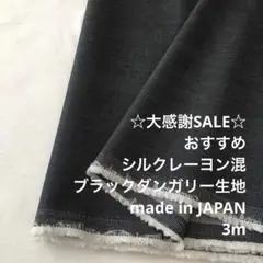 A7X/5787-01◆3m 感謝祭/シルクレーヨン混ブラックダンガリー生地
