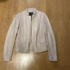 Sov.(ソブ)グレージュ 羊革×スウェット生地ジャケット ベージュチャコール