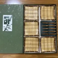 【竹工芸】茶托＆和菓子フォーク　5客セット／⭐️新品・未使用‼️