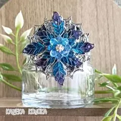 【286】夜葉花ポニーフック(ブローチ・ヘアゴム変更OK)