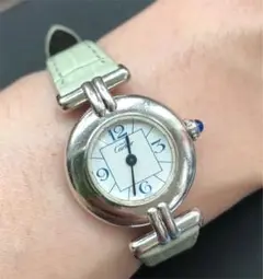腕時計 カルティエ マストコリゼ ブルー文字 純正ベルト付