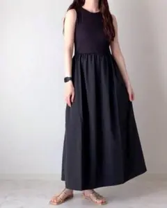 ユニクロ コンビネーションワンピース ブラック M