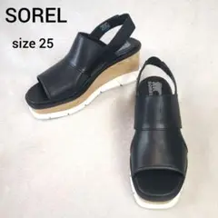 SOREL ソレル ジョアニー 3 スリングバック レザー ブラック サイズ25