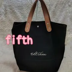 fifth Edit Sheen エンブロイダリーロゴキャンバストート 黒