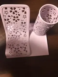 スマホスタンド付きペン立て