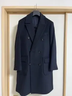 美品　BARNEYS NEWYORK チェスターコート　ダブル　ヘリンボーン 美品 BARNEYS NEWYORK チェスターコート ダブル ヘリンボーン