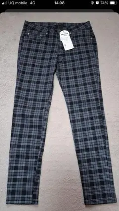 ベリンダ　新品チェックスキニーパンツ　M