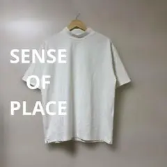 SENSE OF PLACE★ホワイト ハイネック Tシャツ 半袖 カットソー