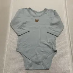 【水通しのみ】水色長袖ロンパース くま 90cm