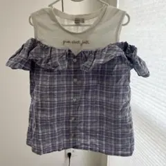 美品any FAM オフショルダー半袖シャツ 140