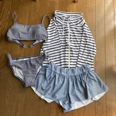 ストライプ柄ビキニセット
