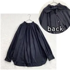 美品★ 【イッツインターナショナル】 バックリボン オーバーシャツ (M) 黒