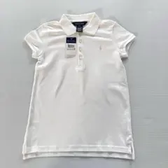 新品　ラルフローレン　トップス　ポロシャツ　女の子　白無地　120