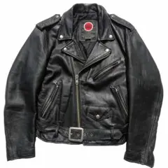 【90s】ラッキーストライク ライダースジャケット　L 中古・古着通販】LUCKY STRIKE (ラッキーストライク) ダブル