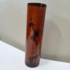 桜皮細工　円形花瓶