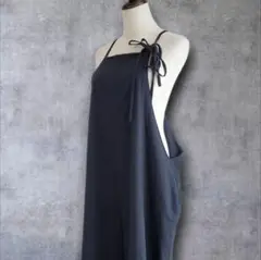 ワイドパンツ　サロペット　ブラック