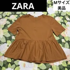 美品　ZARA フレアTシャツ Mサイズ マスタードイエロー