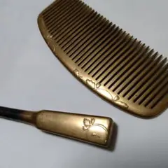 アンティーク 光琳菊 金蒔絵 櫛 かんざし 髪飾り 日本髪