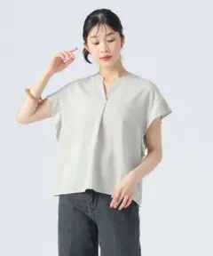 BEAMS HEART フリル袖 スキッパー プルオーバー