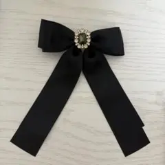 メゾンドフルール Maison de FLEUR ビジューサテン リボンバレッタ