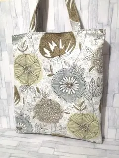 ボタニカル(グレー系)【やわらかペタンコショルダートート】