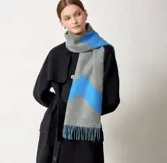 HERMES カシミヤ100% リバーシブル マフラー カザック•シュヴロン